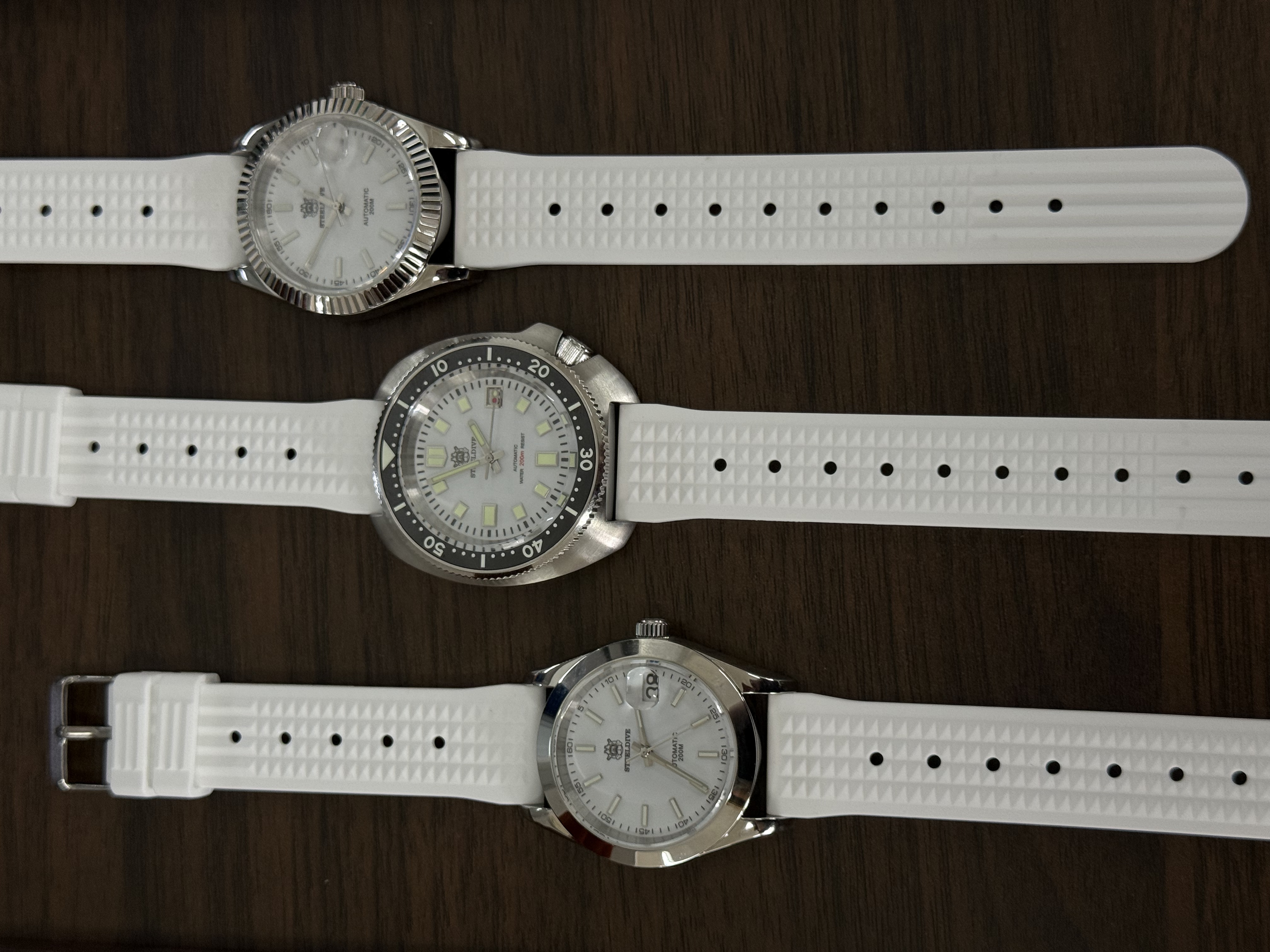 STEELDIVE Official No Logo 20mm Soft White Silicone Replacement Strap 