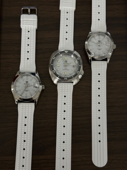 STEELDIVE Official No Logo 20mm Soft White Silicone Replacement Strap 