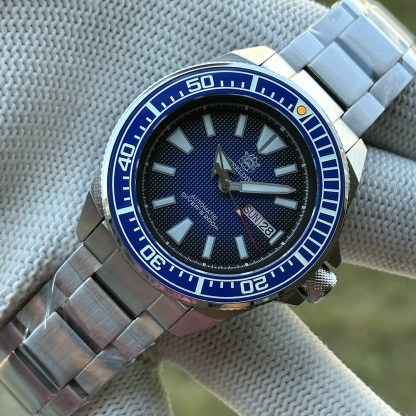 STEELDIVE SD1961 Blue Samurai Automatic Dive Watch with Bracelet