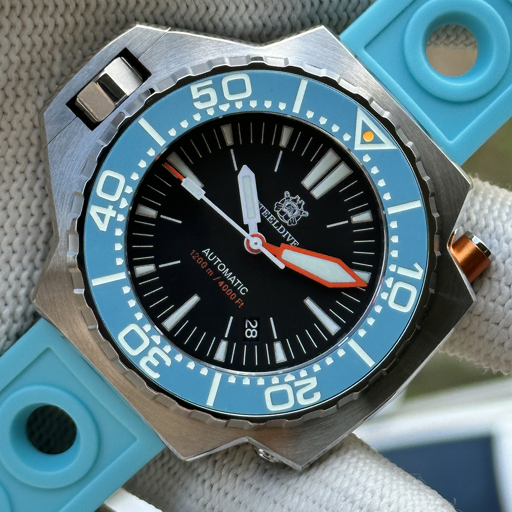 Steeldive SD1969 Black Dial Turquoise Bezel NH35 Automatic Dive Watch