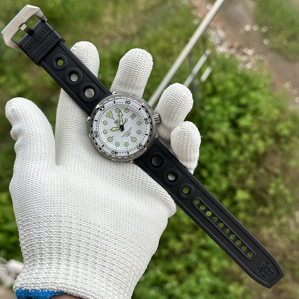 STEELDIVE Official SD1975B White Bezel Japan NH35 Tuna Watch