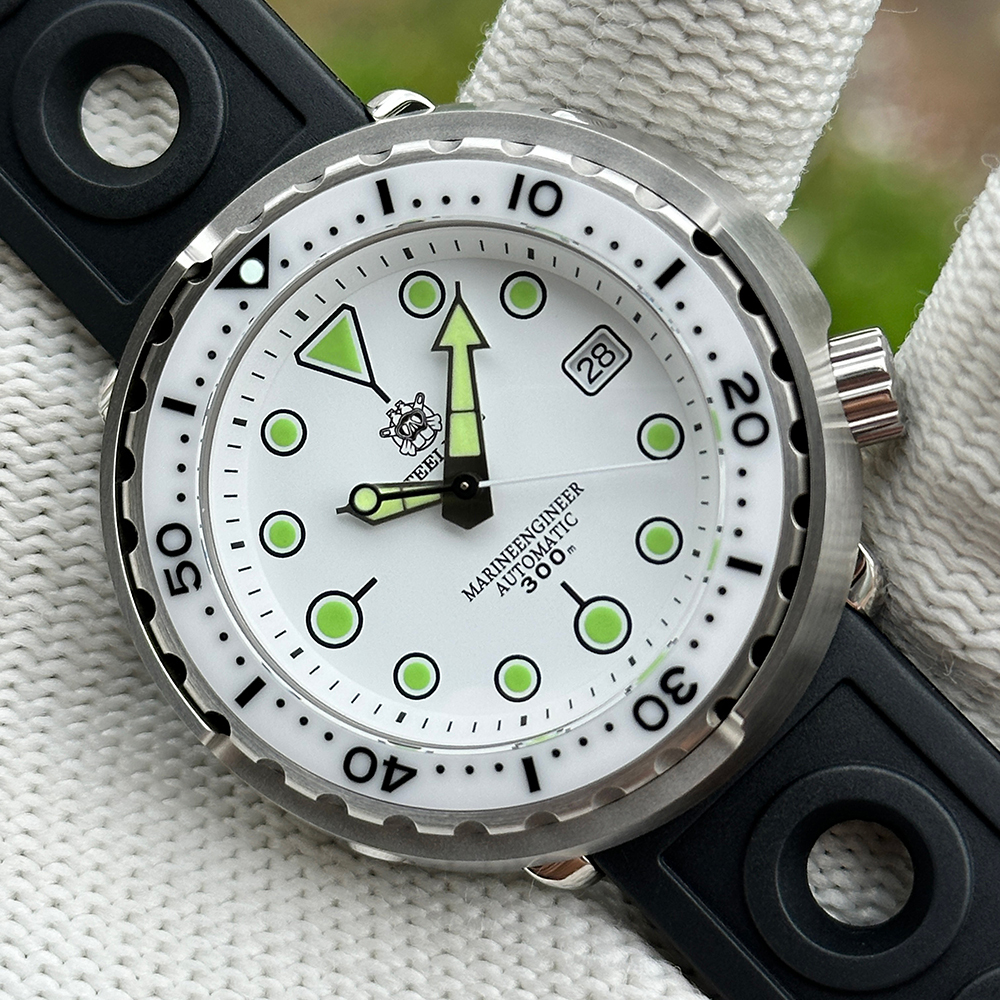 STEELDIVE Official SD1975B White Bezel Japan NH35 Tuna Watch