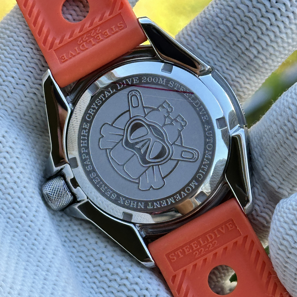 Steeldive SD1961 Orange with Stainless Steel Case Back