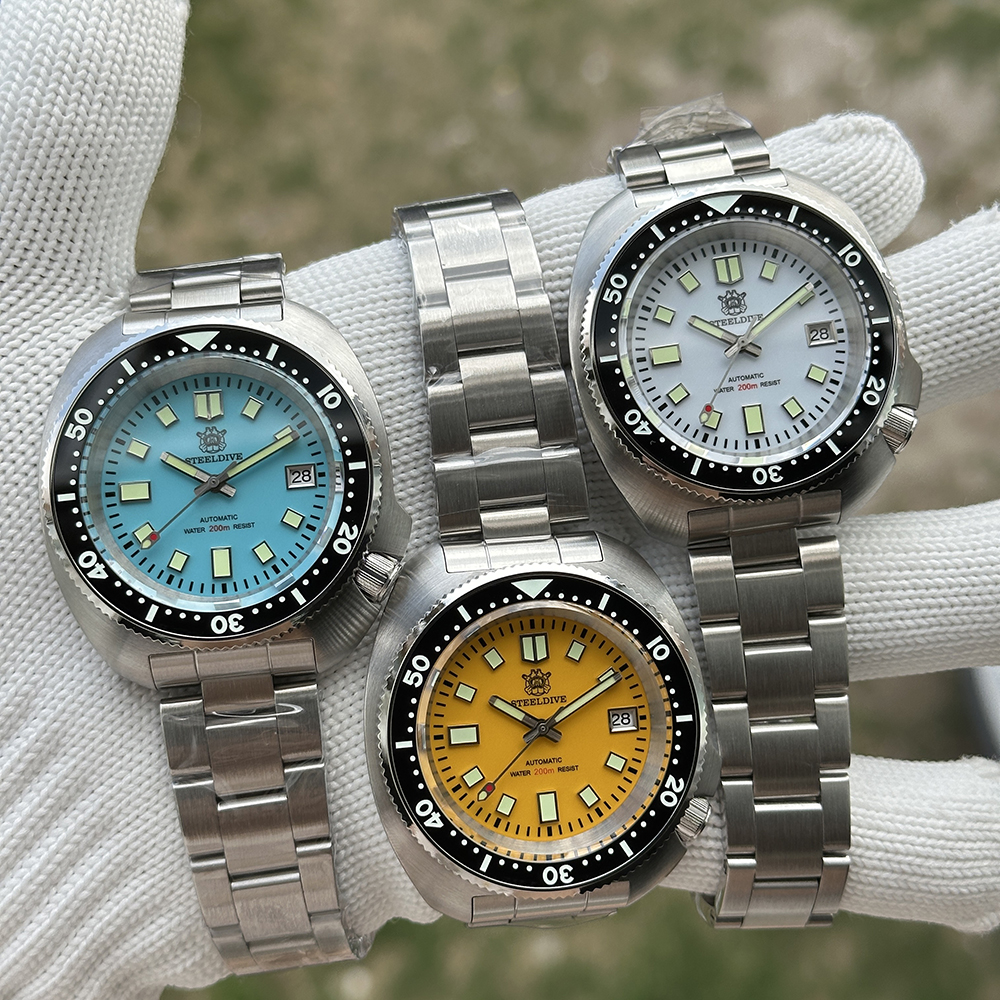 STEELDIVE Official SD1974 Professional 200M Waterproof NH35 Automtic Mens Turtle Dive Watch