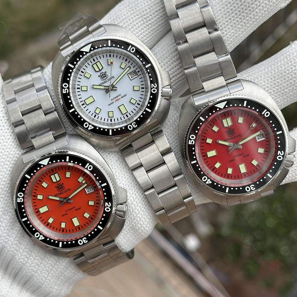 STEELDIVE Official SD1974 Professional 200M Waterproof NH35 Automtic Mens Turtle Dive Watch