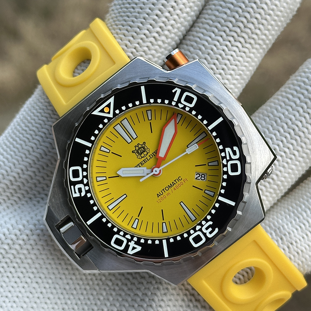 STEELDIVE Official SD1969 Yellow Proplof Watch 1200M Waterproof NH35 Automatic Movement