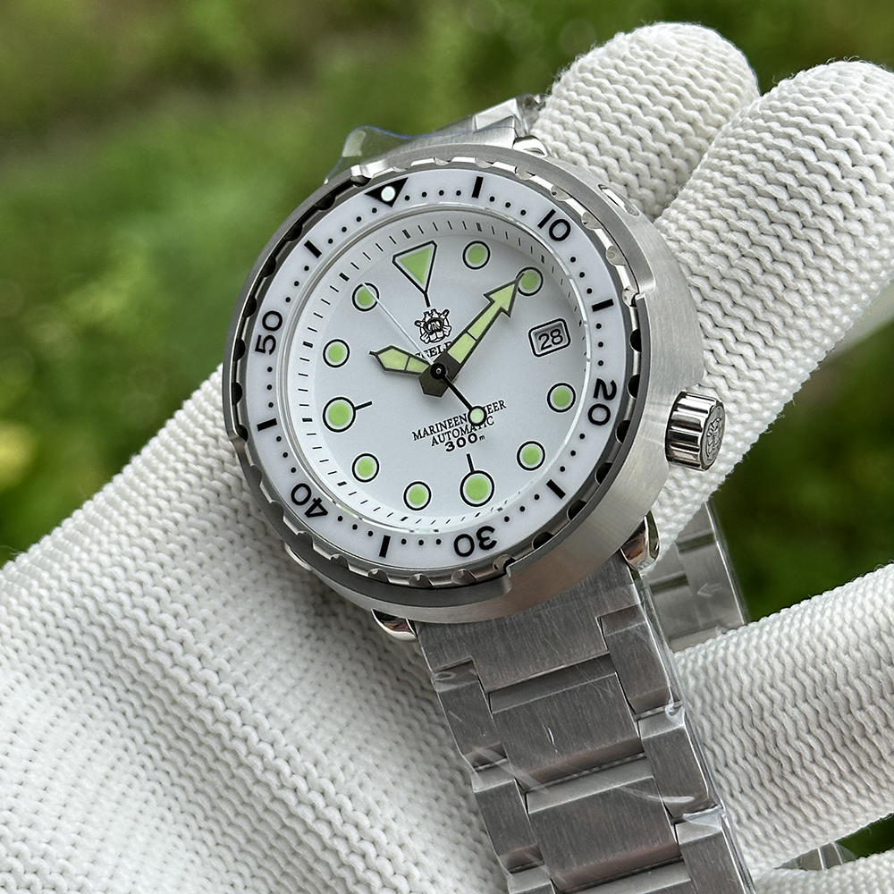 STEELDIVE Official SD1975B White Bezel Japan NH35 Tuna Watch
