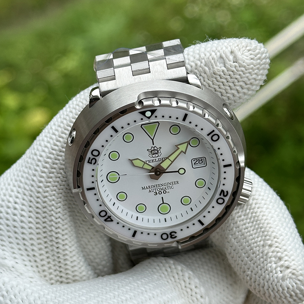 STEELDIVE Official SD1975B White Bezel Japan NH35 Tuna Watch