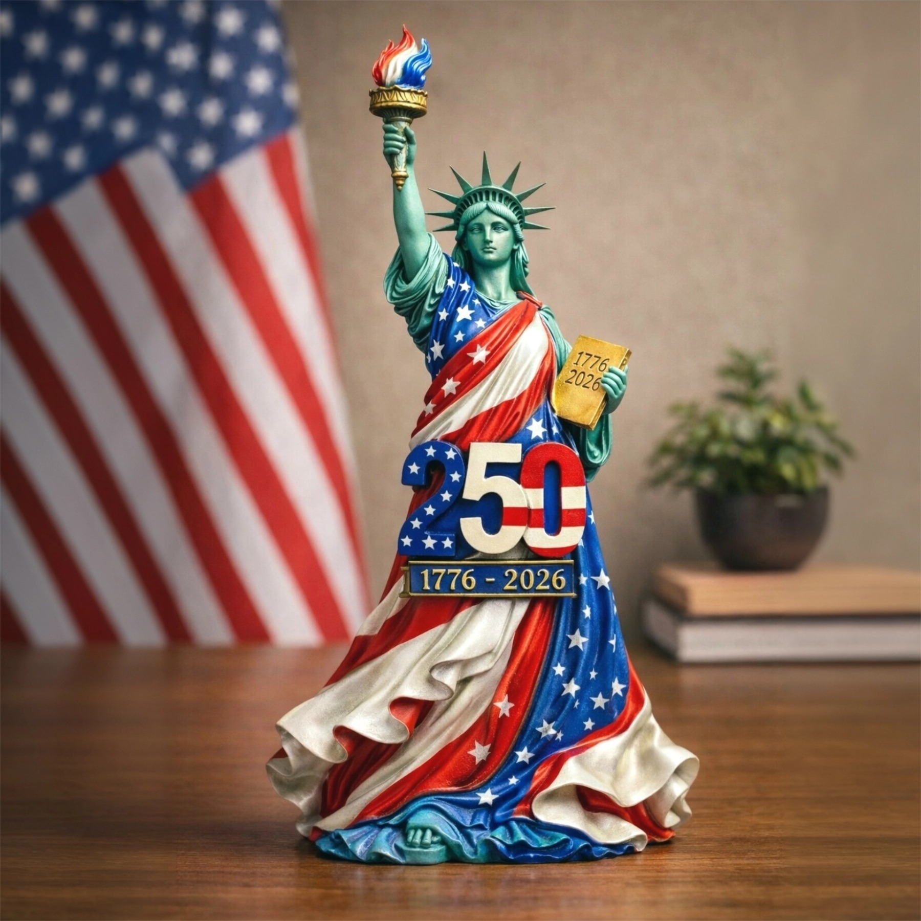 Statue of Liberty 250th Anniversary Commemorative Desk Sculpture �C 1776-2026