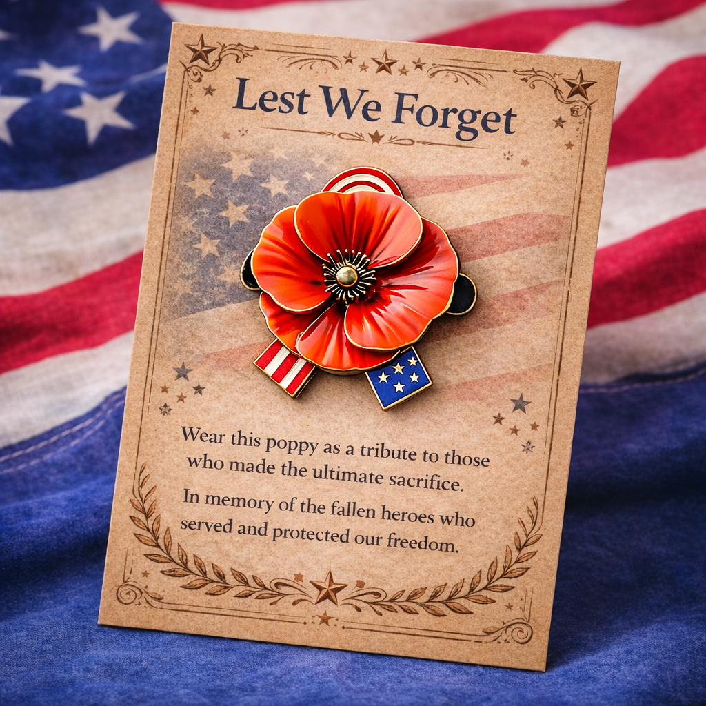 Lest We Forget – Poppy Remembrance Pin