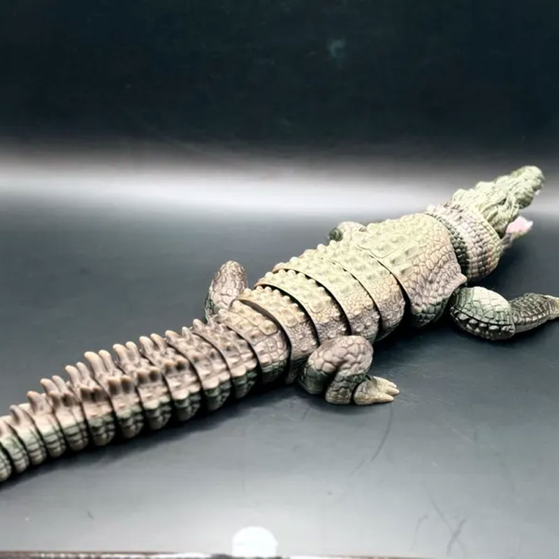 3D Printed Realistic Articulating Saltwater Crocodile with Opening Mouth