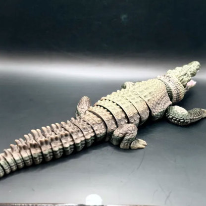 3D Printed Realistic Articulating Saltwater Crocodile with Opening Mouth
