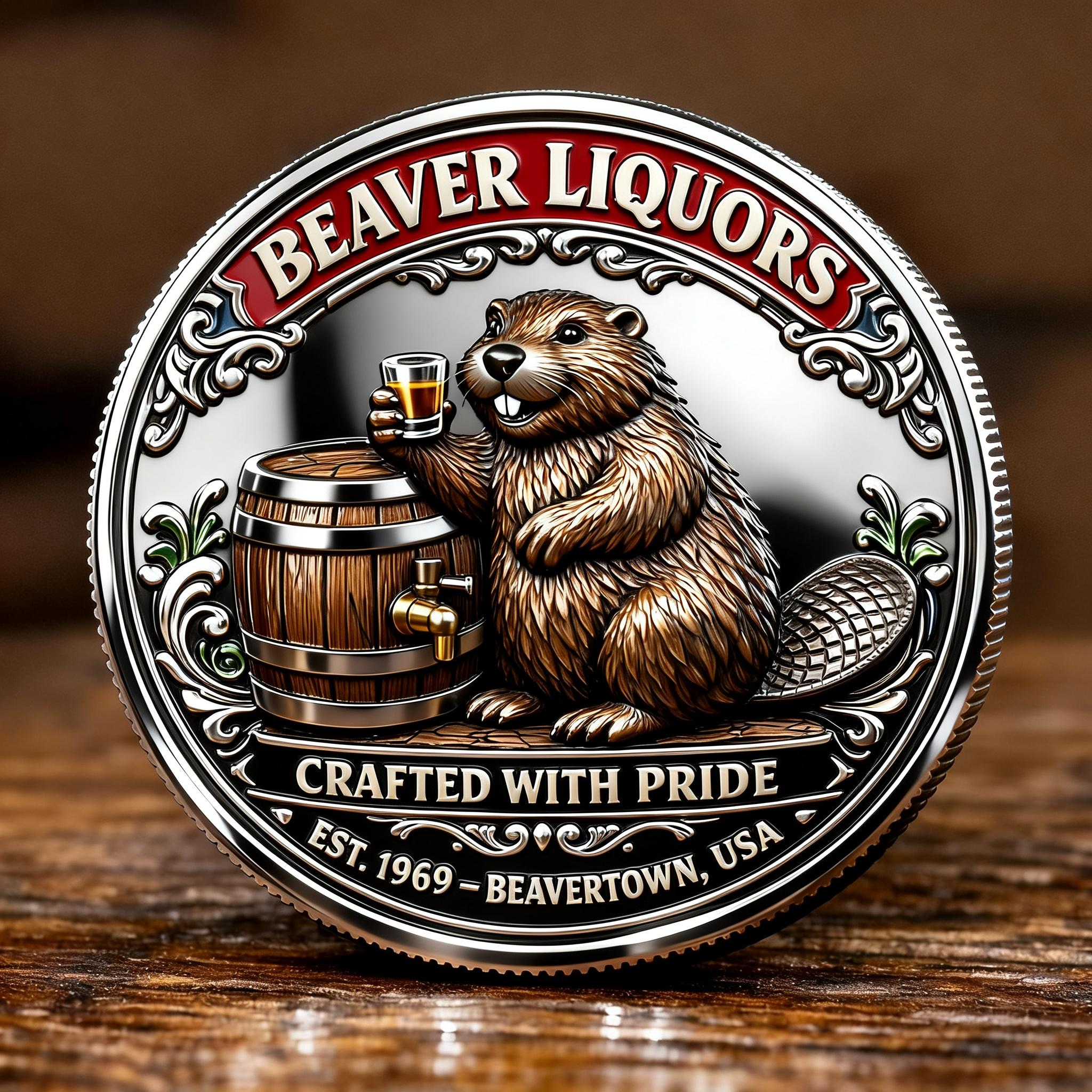 Funny Beaver Liquor Distillery Commemorative Coin