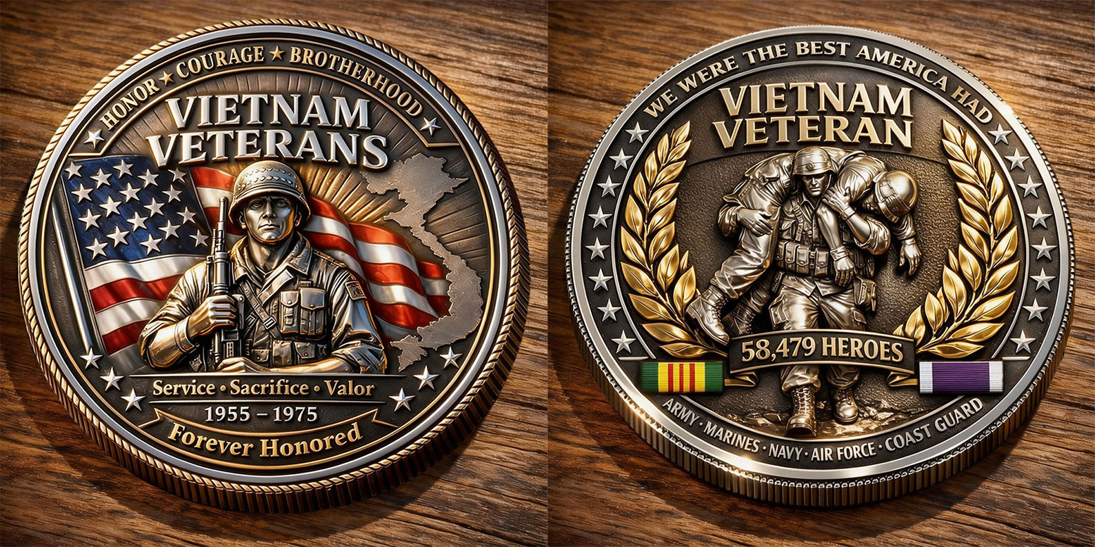 Vietnam Veterans 1955–1975 Commemorative Challenge Coin