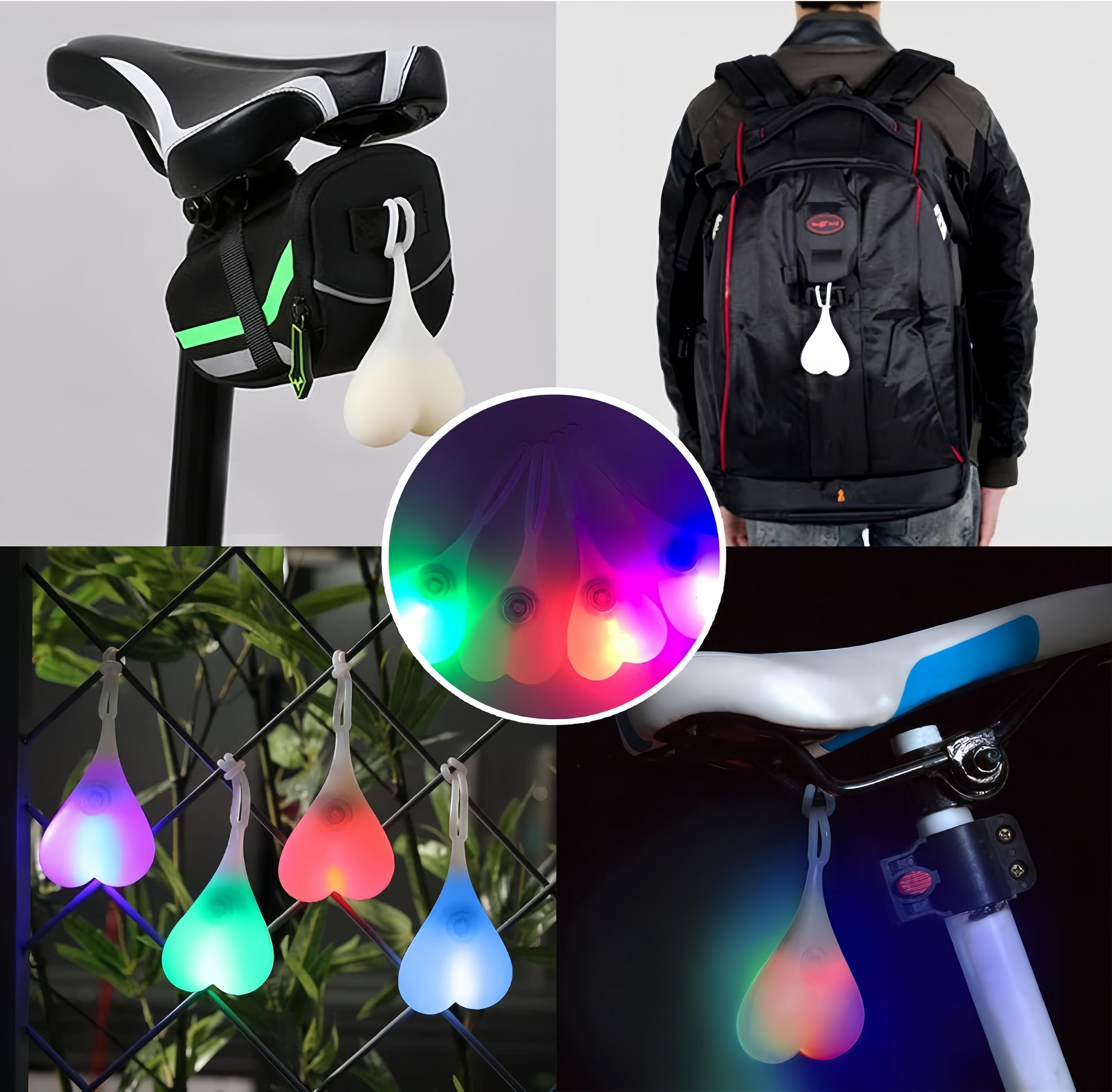 Bike LED Tail Lights Night Cycling Warning Lights Creative Silicone-Shaped Waterproof Outdoor Use Perfect Gifts for Friends Who Love Outdoor Activities
