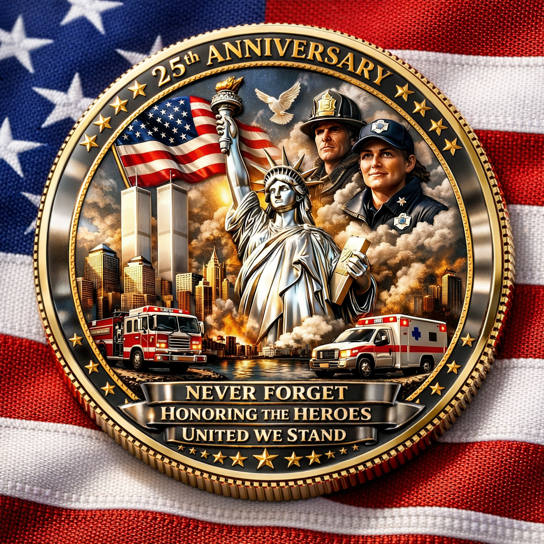 9/11 Never Forget – 25th Anniversary Memorial Coin