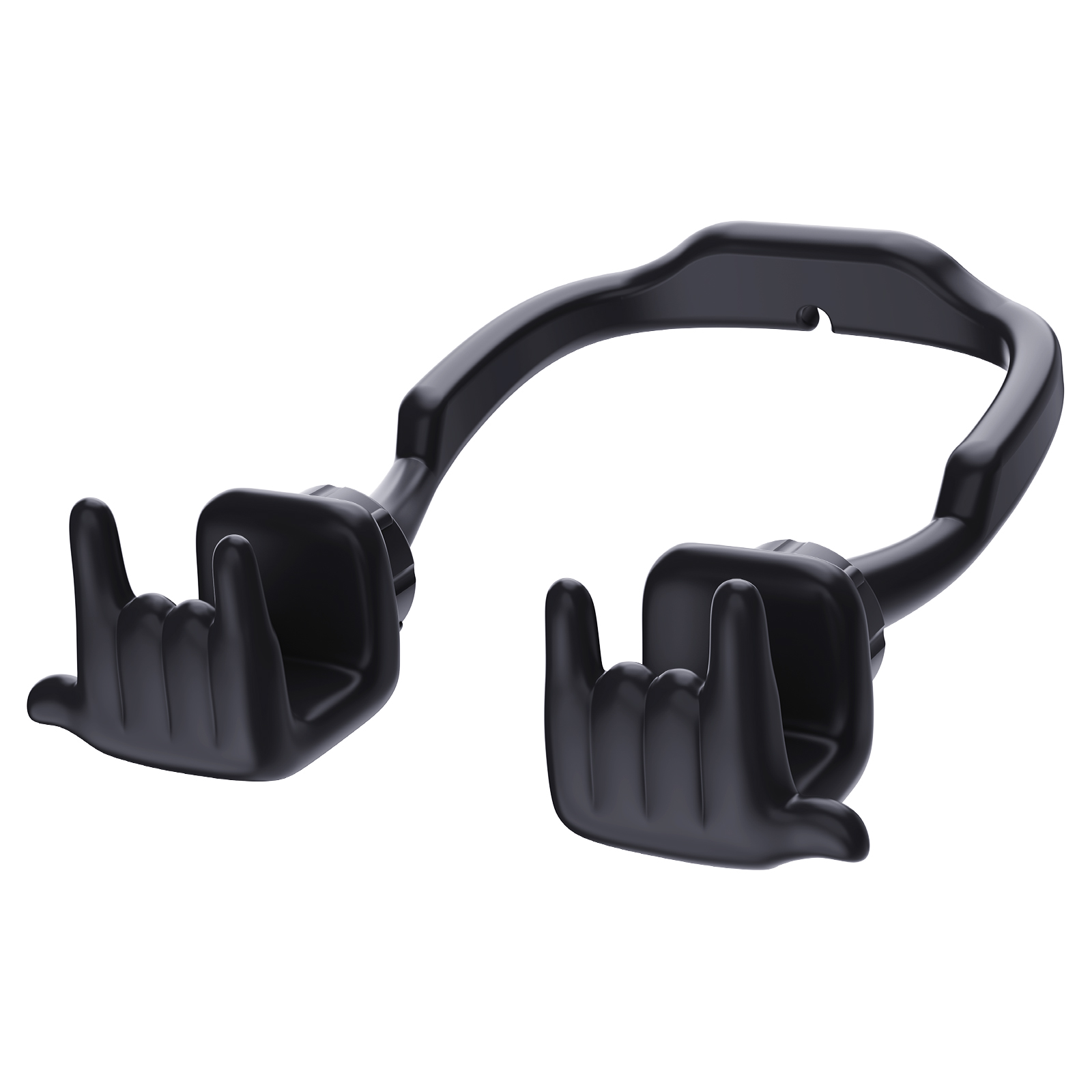 Rock On Phone Stand Black-Gesture‑shaped phone stand | Creative desktop accessory