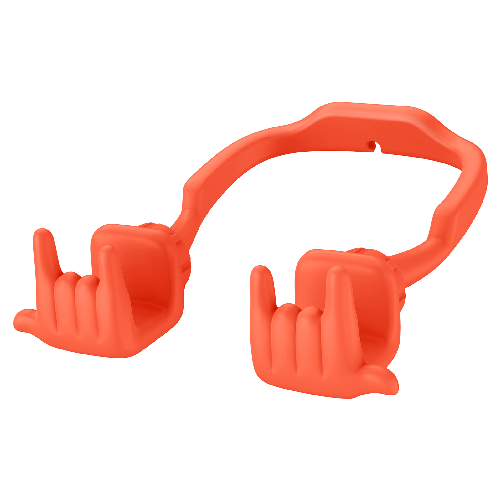 Rock On Phone Stand Orange Red-Gesture‑shaped phone stand | Creative desktop accessory