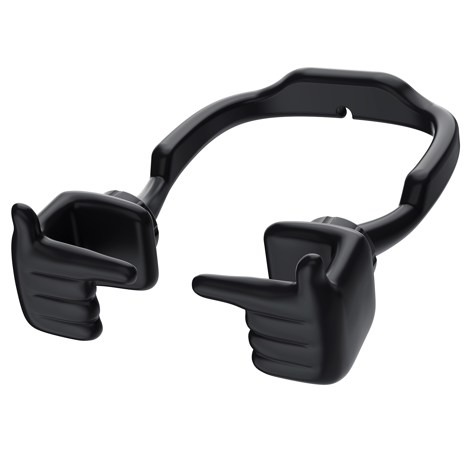 Shy Pop Phone Stand Black-Gesture‑shaped phone stand | Creative desktop accessory