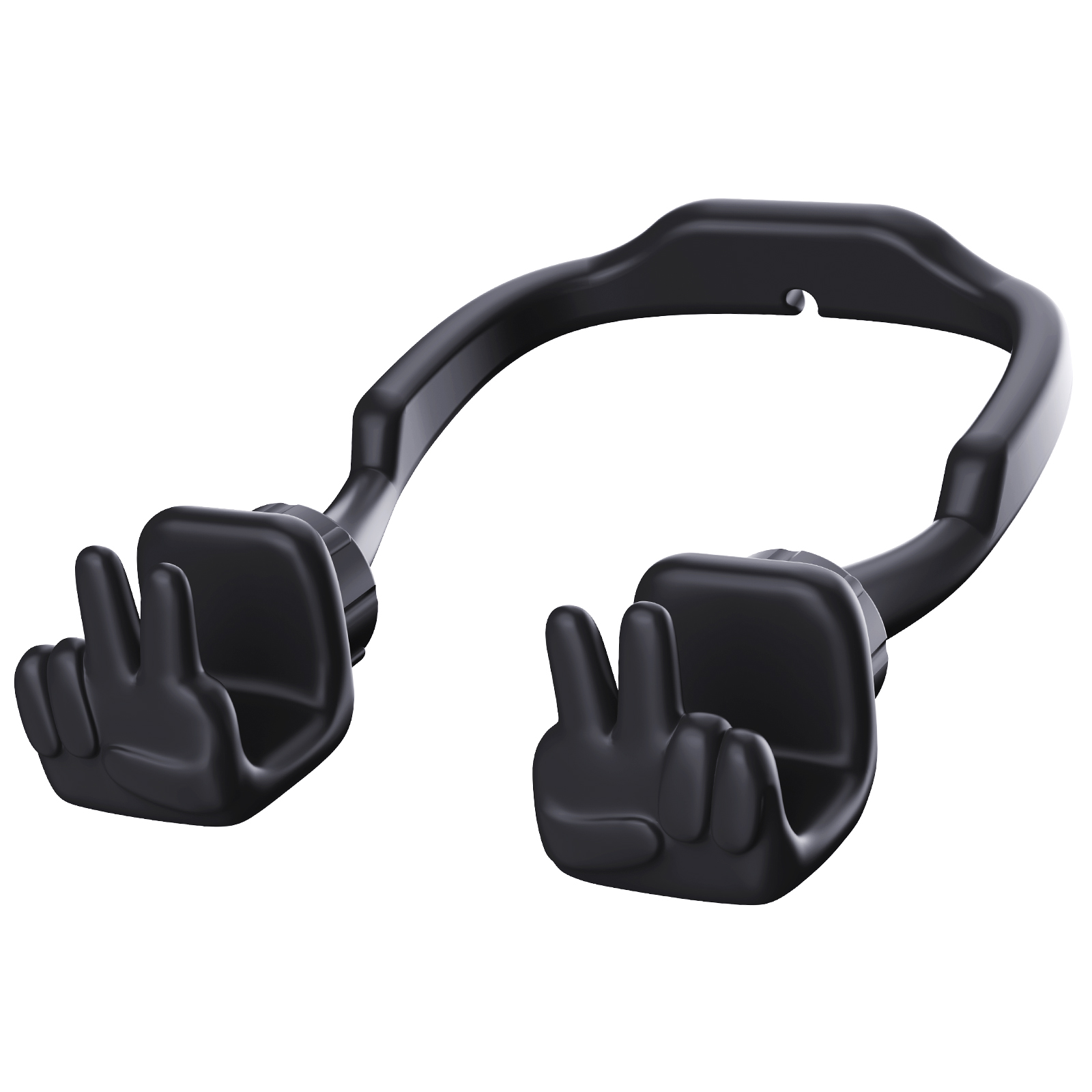 Yeah Vibe Phone Stand Black-Gesture‑shaped phone stand | Creative desktop accessory