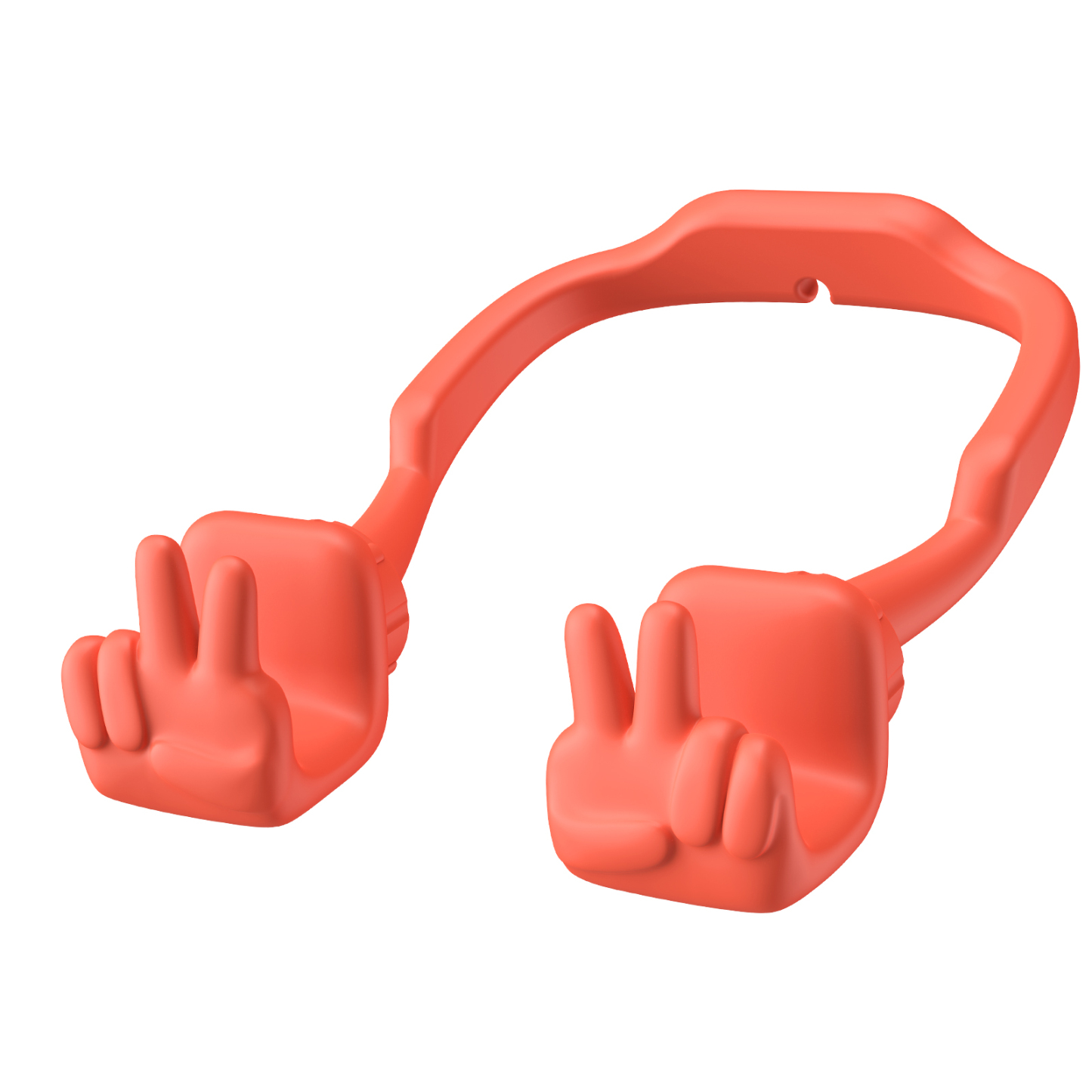 Yeah Vibe Phone Stand Orange Red-Gesture‑shaped phone stand | Creative desktop accessory