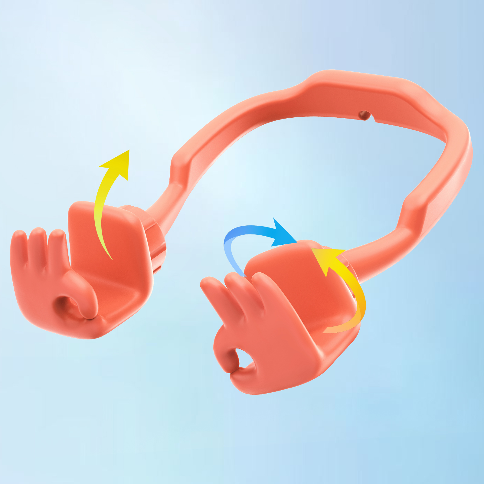 Everything's OK Phone Stand Orange Red-Gesture‑shaped phone stand | Creative desktop accessory