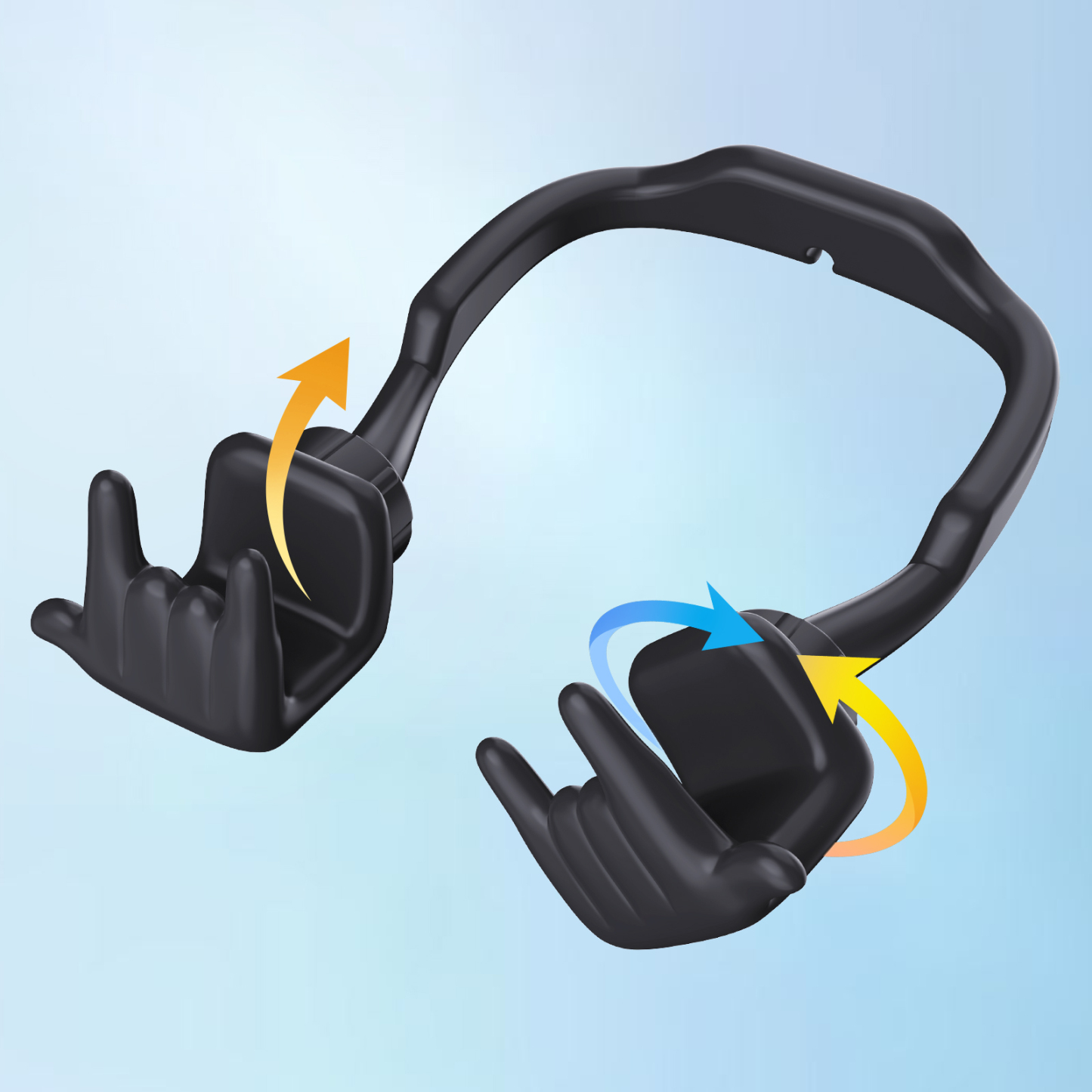 Rock On Phone Stand Black-Gesture‑shaped phone stand | Creative desktop accessory