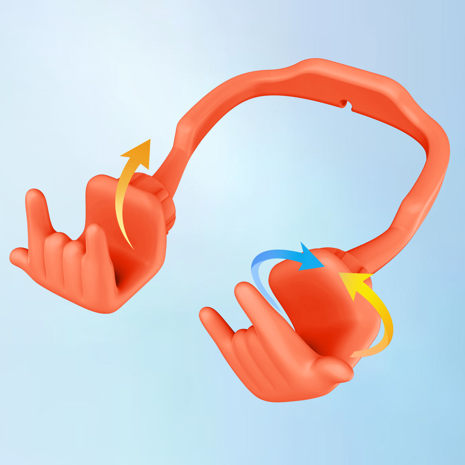 Rock On Phone Stand Orange Red-Gesture‑shaped phone stand | Creative desktop accessory