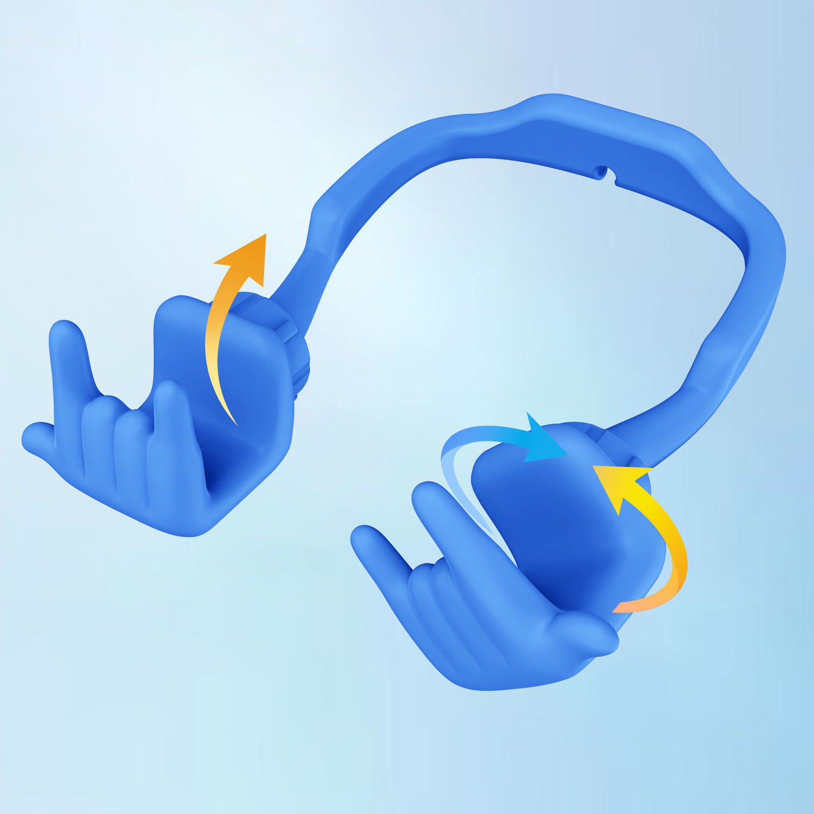 Rock On Phone Stand Blue-Gesture‑shaped phone stand | Creative desktop accessory