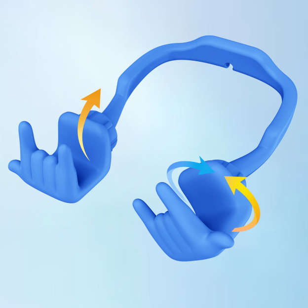 Rock On Phone Stand Blue-Gesture‑shaped phone stand | Creative desktop accessory