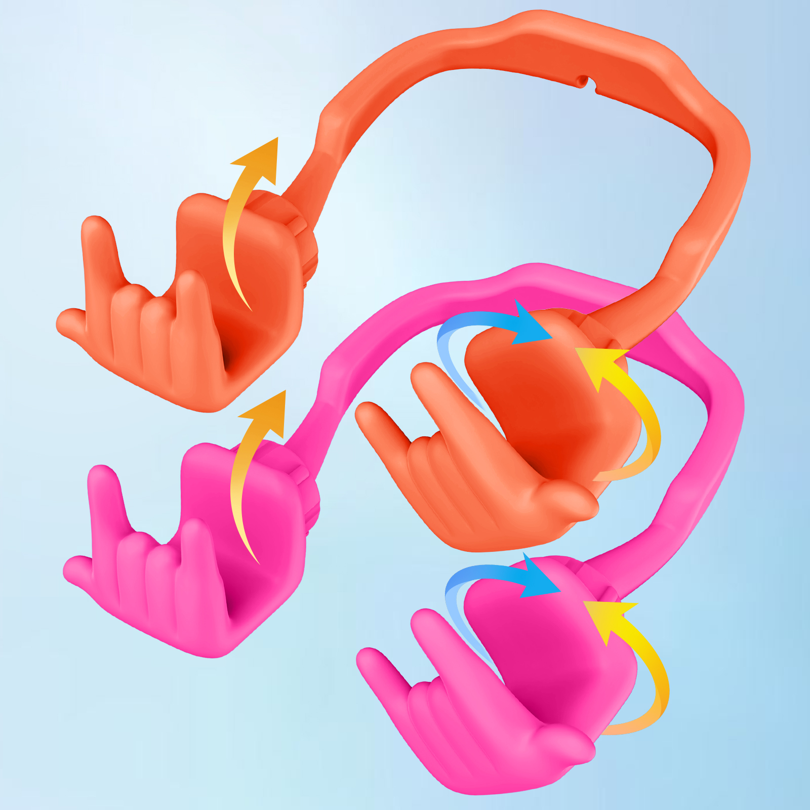 Rock On Phone Stand-2 Pack-Gesture‑shaped phone stand | Creative desktop accessory