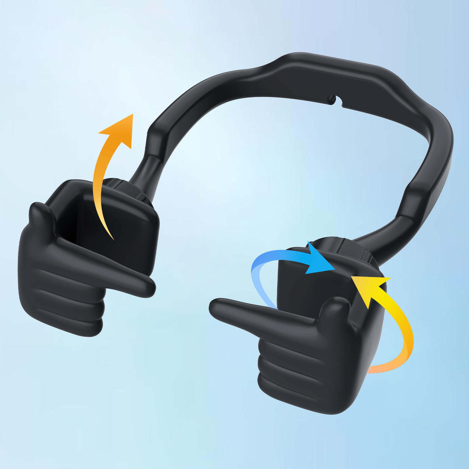 Shy Pop Phone Stand Black-Gesture‑shaped phone stand | Creative desktop accessory