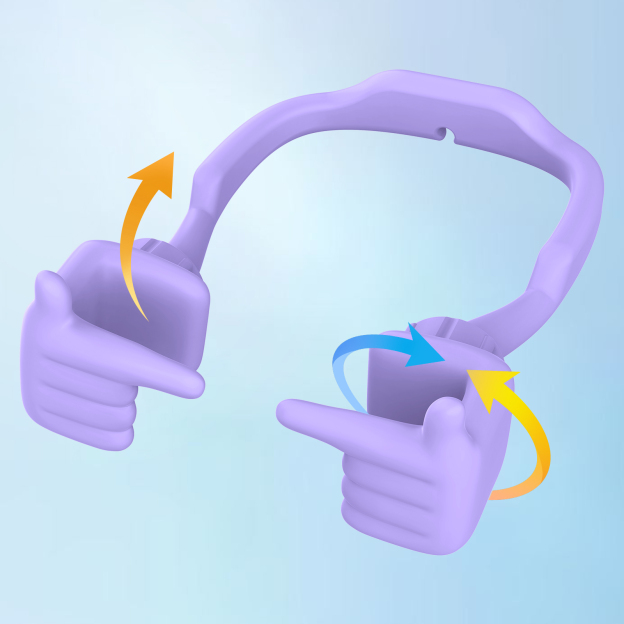 Shy Pop Phone Stand Purple-Gesture‑shaped phone stand | Creative desktop accessory