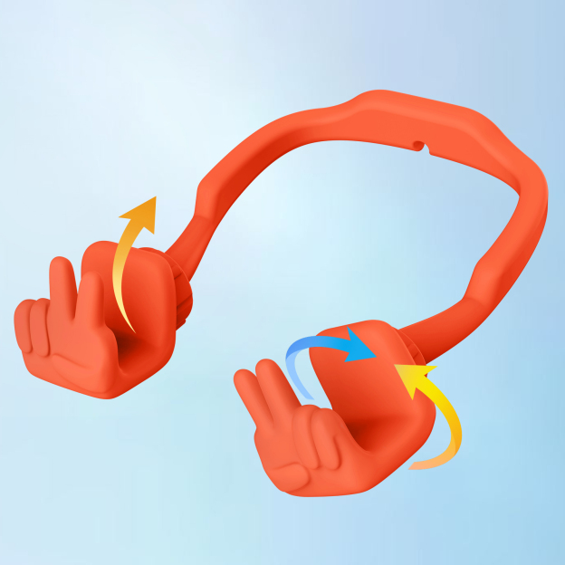 Yeah Vibe Phone Stand Orange Red-Gesture‑shaped phone stand | Creative desktop accessory