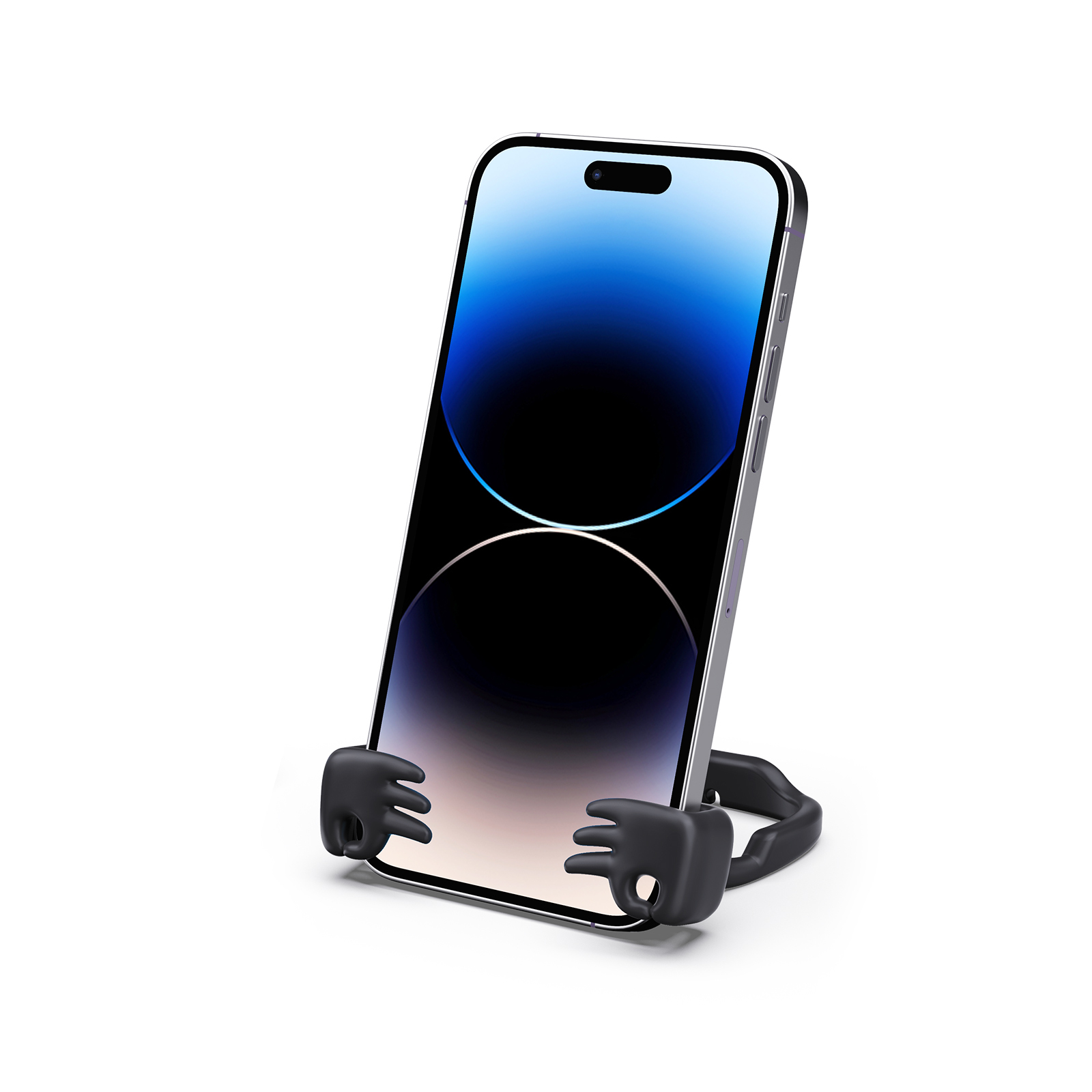 Everything's OK Phone Stand Black-Gesture‑shaped phone stand | Creative desktop accessory