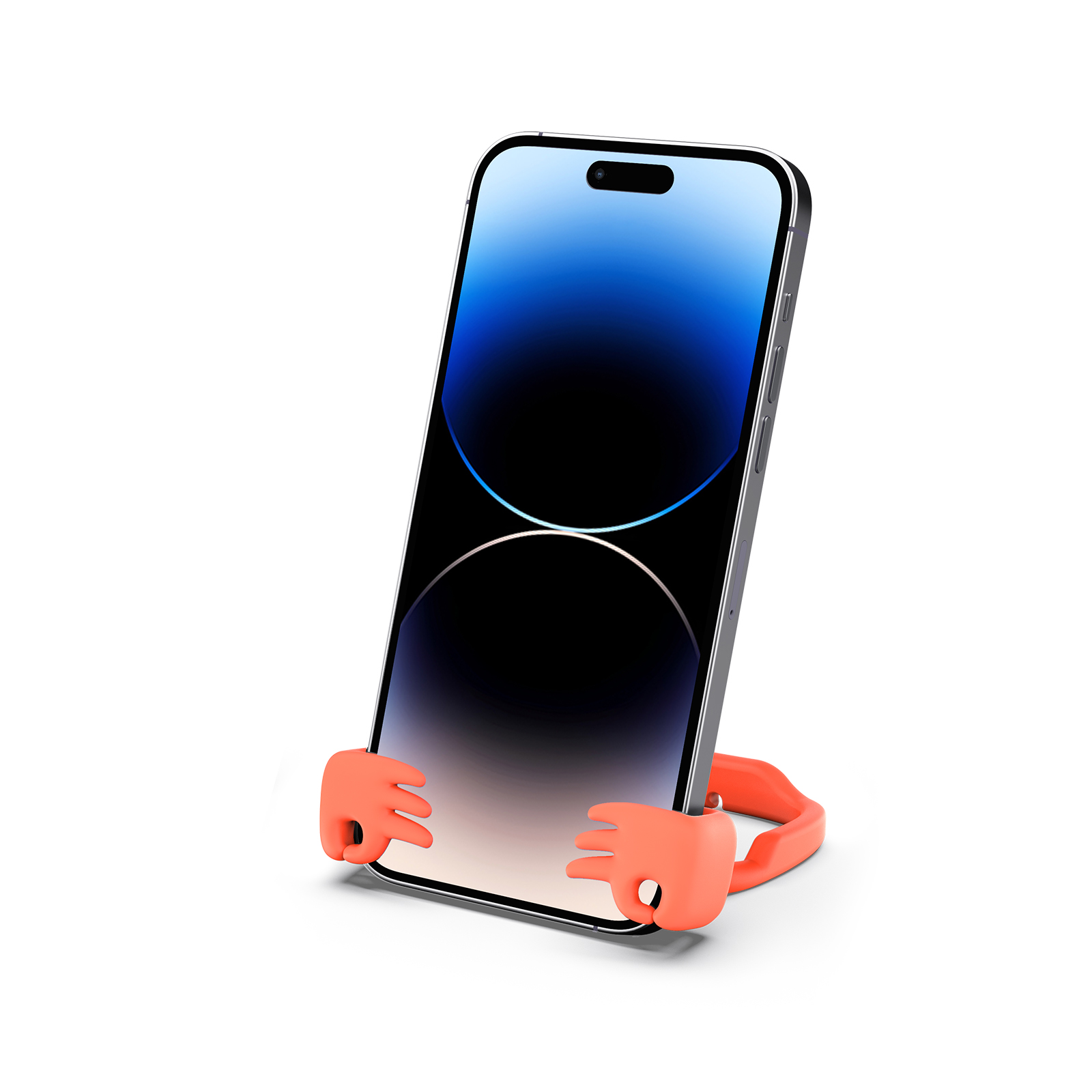 Everything's OK Phone Stand Orange Red-Gesture‑shaped phone stand | Creative desktop accessory