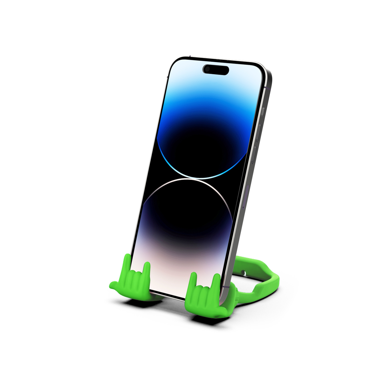 Rock On Phone Stand Avocado Green-Gesture‑shaped phone stand | Creative desktop accessory