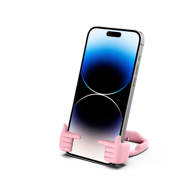 Shy Pop Phone Stand Pink-Gesture‑shaped phone stand | Creative desktop accessory