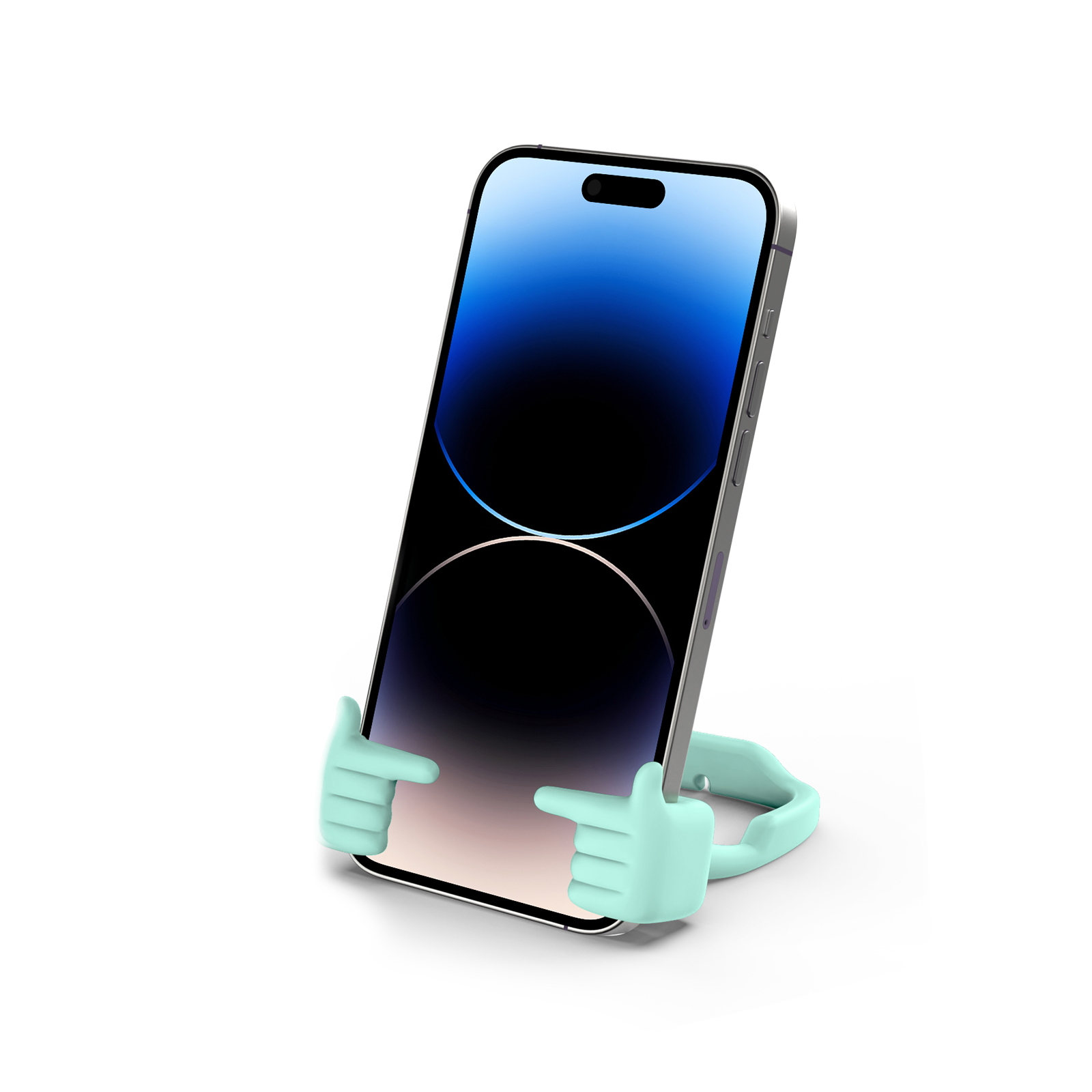 Shy Pop Phone Stand Green-Gesture‑shaped phone stand | Creative desktop accessory