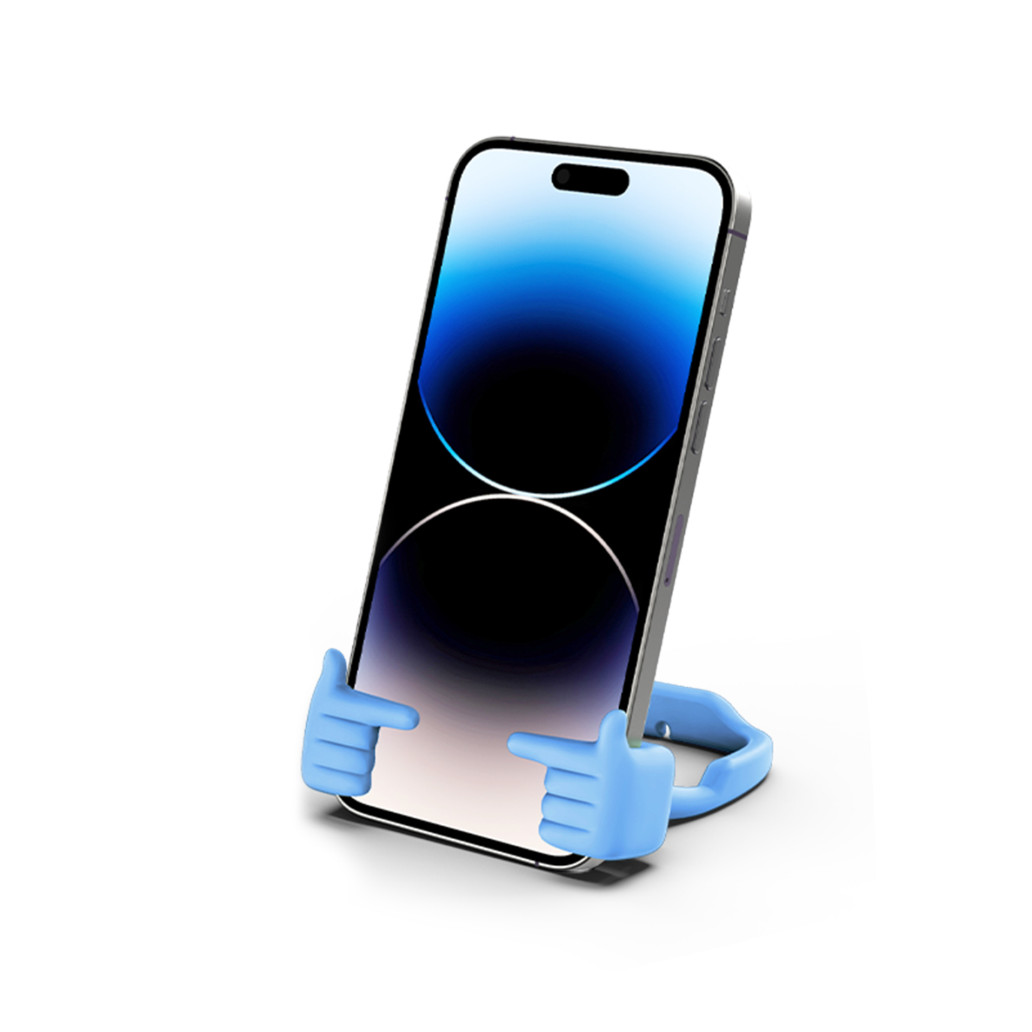 Shy Pop Phone Stand Macaron Blue-Gesture‑shaped phone stand | Creative desktop accessory