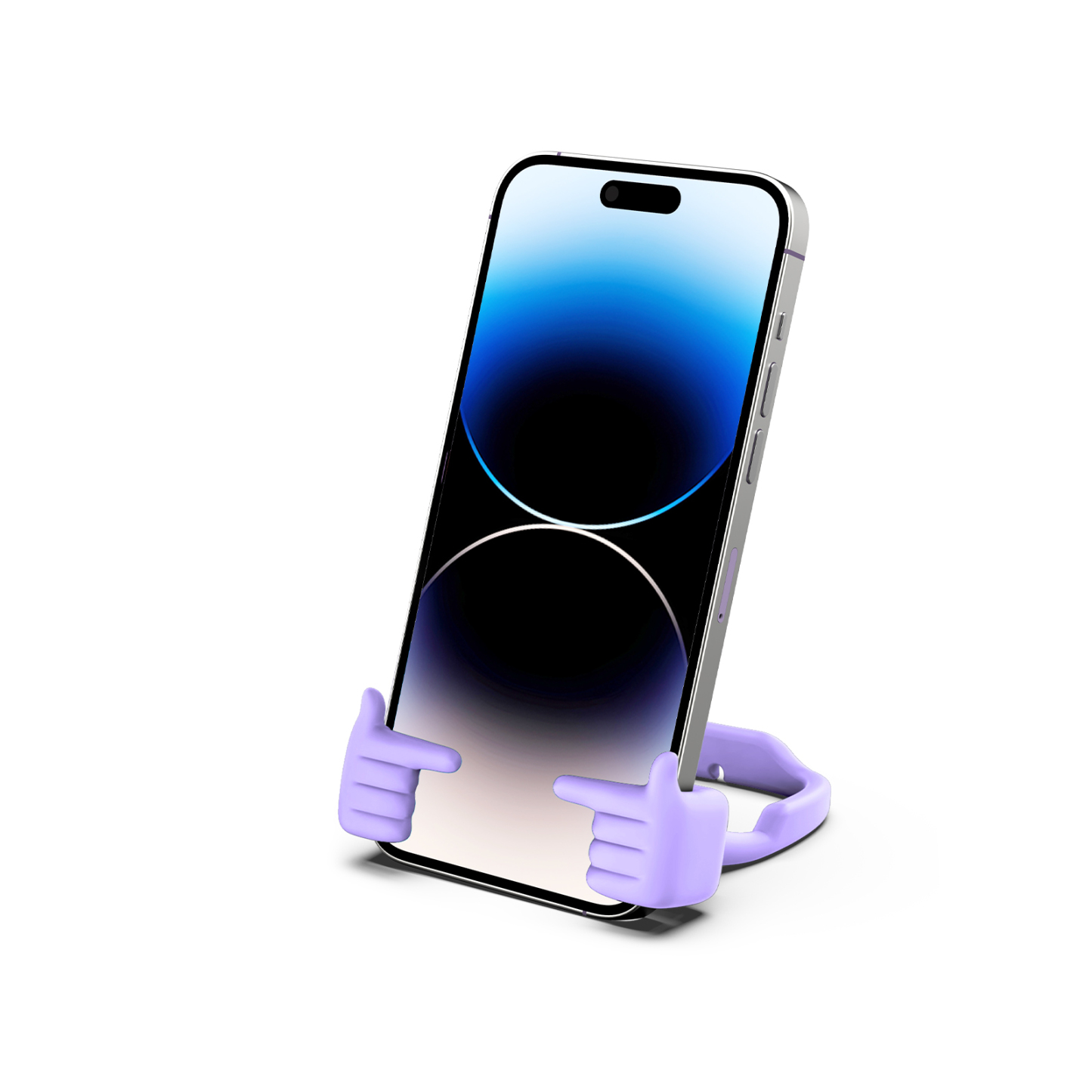 Shy Pop Phone Stand Purple-Gesture‑shaped phone stand | Creative desktop accessory