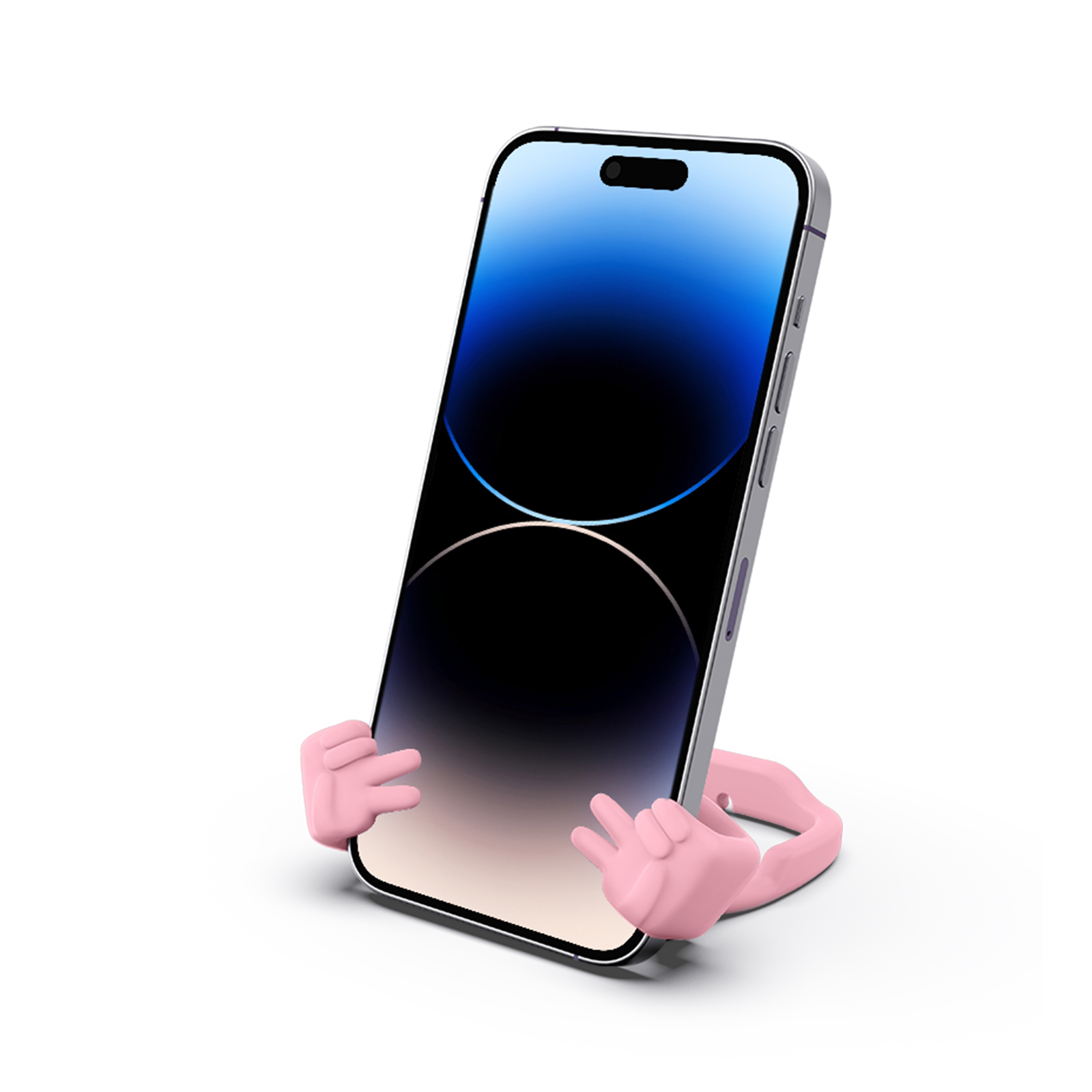 Yeah Vibe Phone Stand Pink-Gesture‑shaped phone stand | Creative desktop accessory