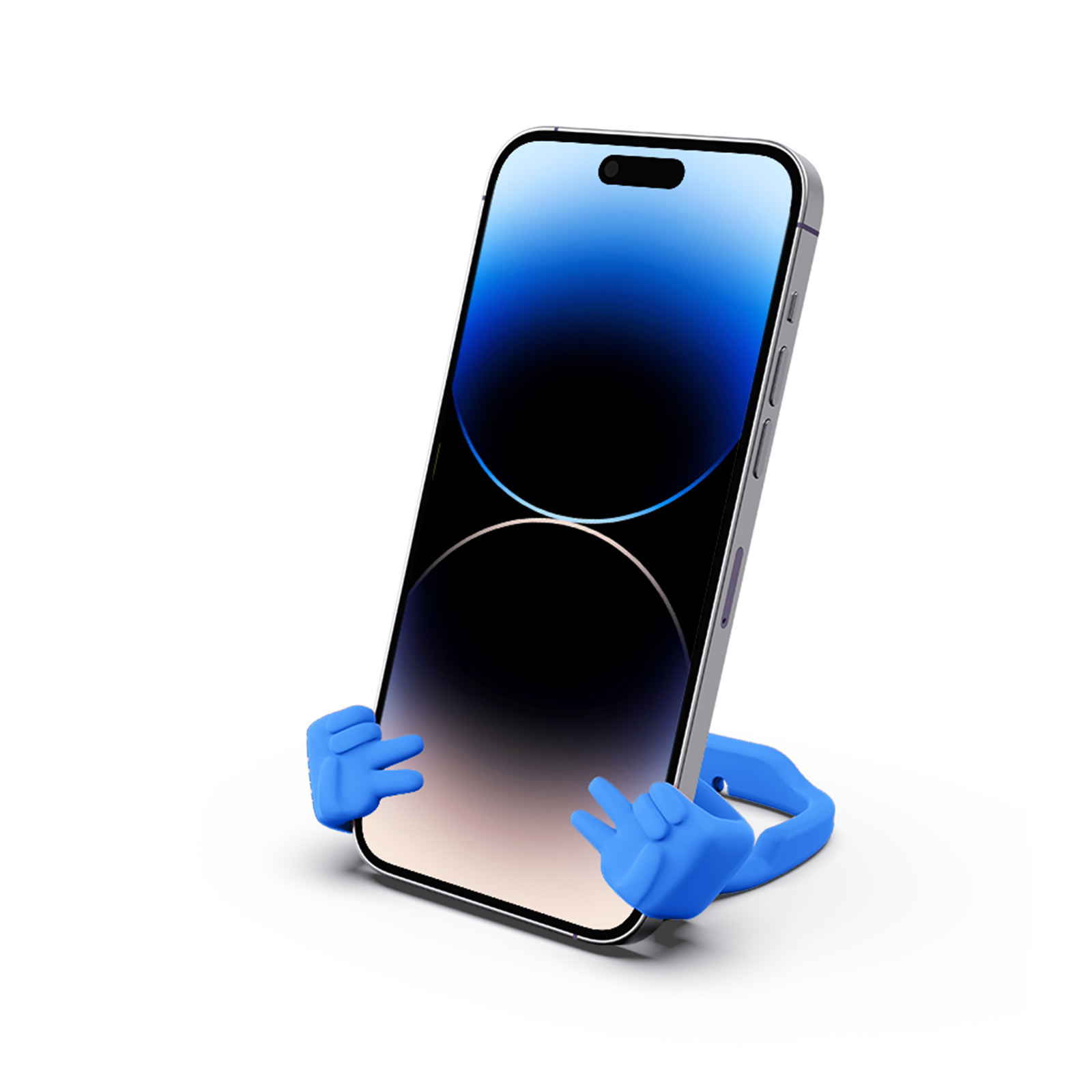 Yeah Vibe Phone Stand Blue-Gesture‑shaped phone stand | Creative desktop accessory