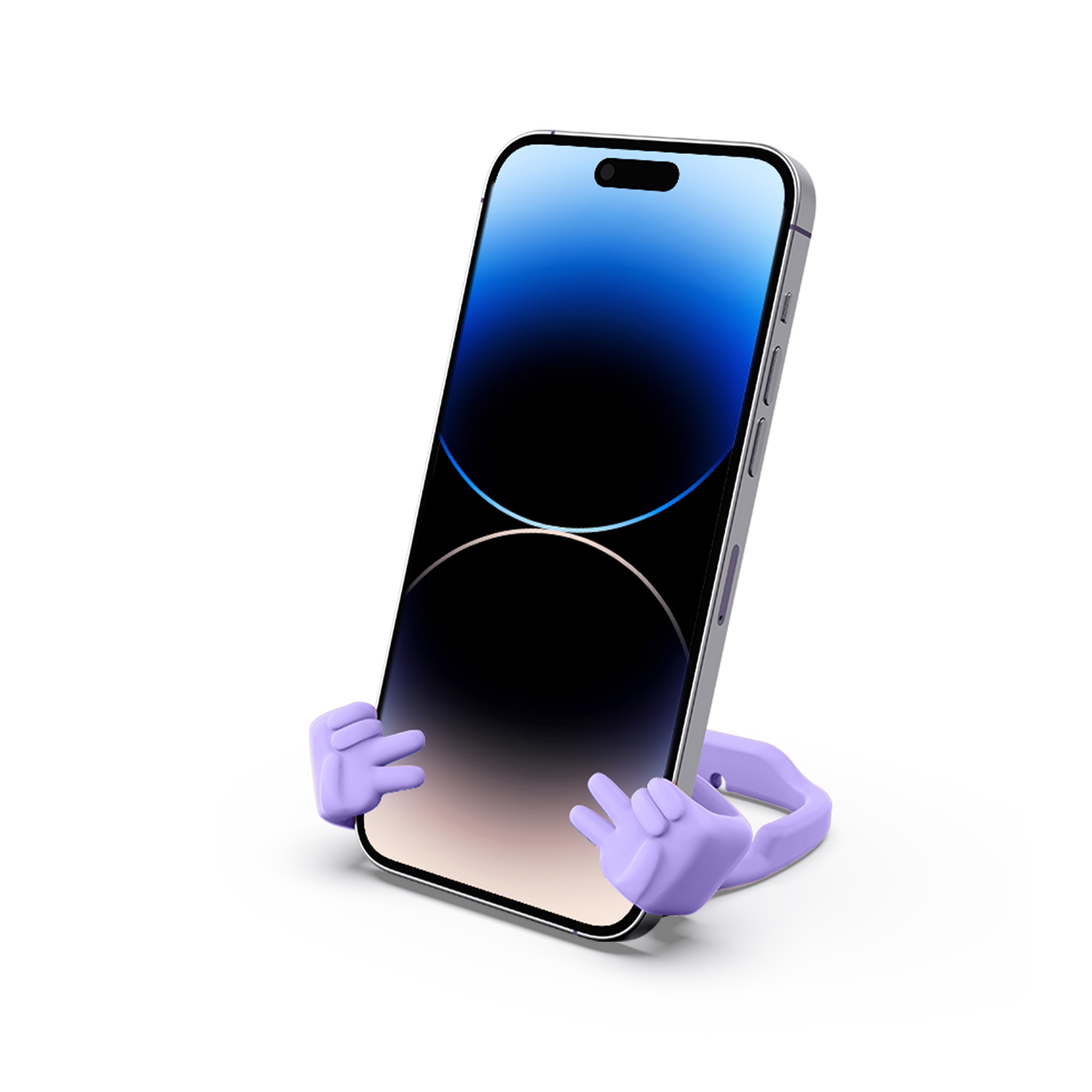Yeah Vibe Phone Stand Purple-Gesture‑shaped phone stand | Creative desktop accessory