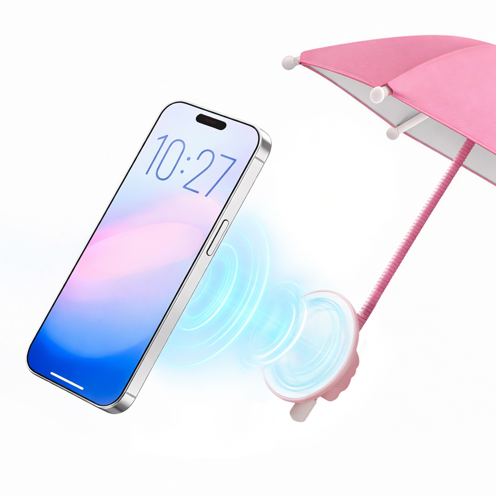 Thumbs Up Phone Umbrella Pink