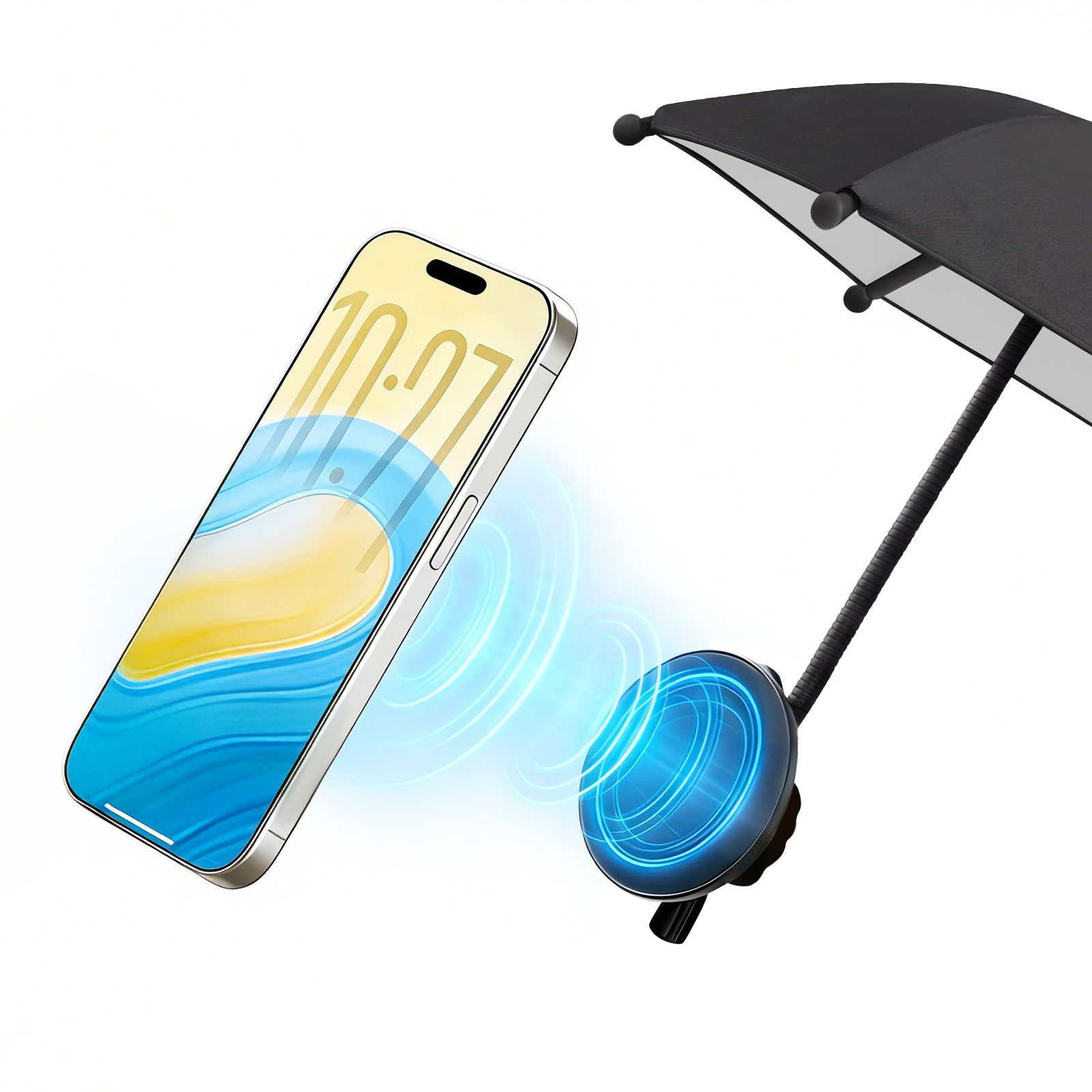 Thumbs Up Phone Umbrella Black