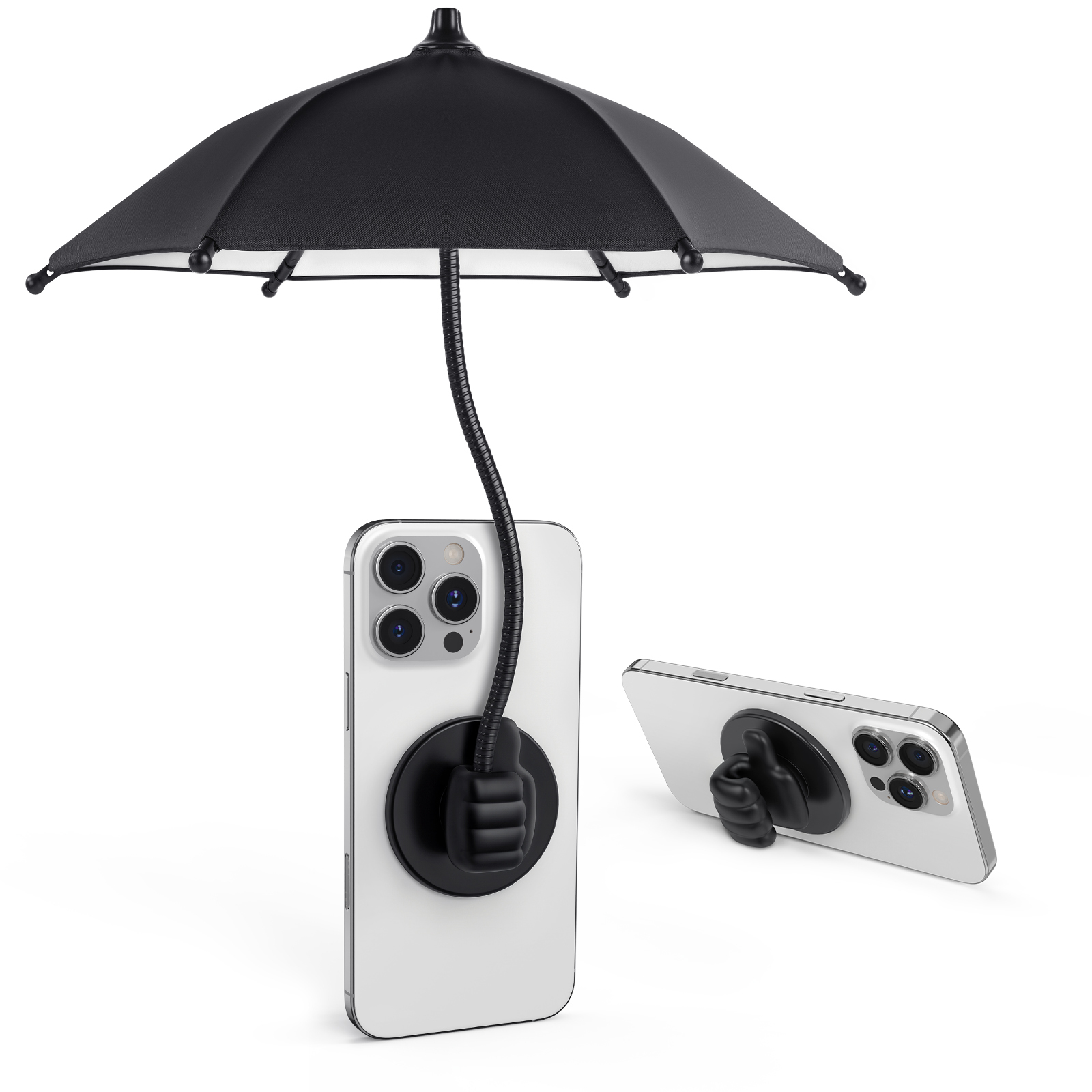 Thumbs Up Phone Umbrella Black