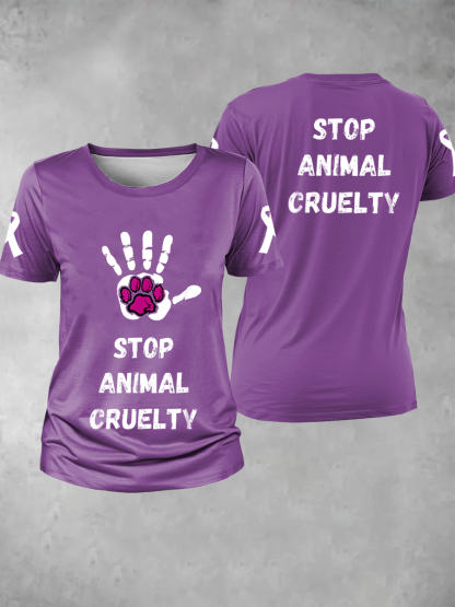 Women's stop animal cruelty T-shirt