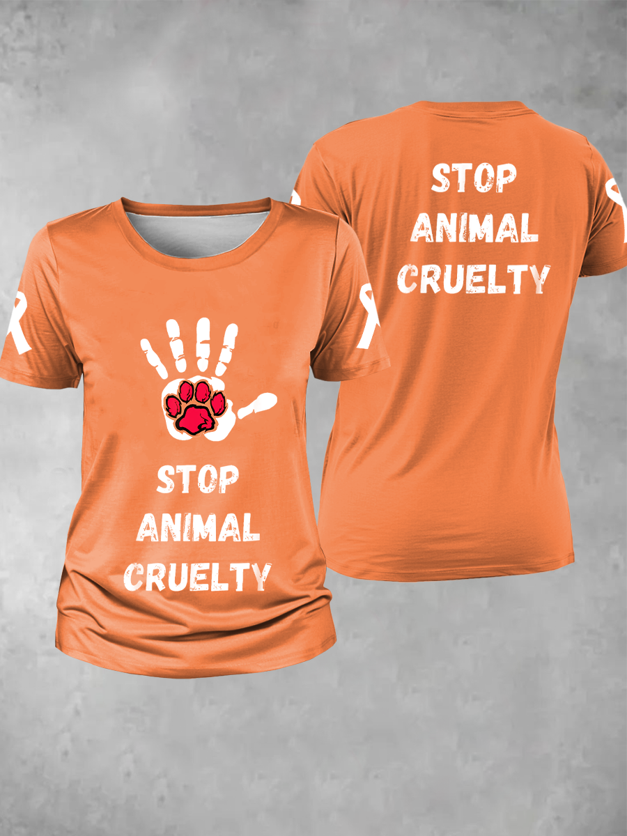Women's stop animal cruelty T-shirt
