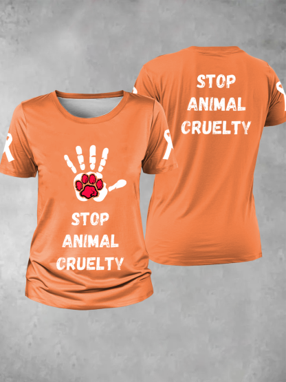 Women's stop animal cruelty T-shirt